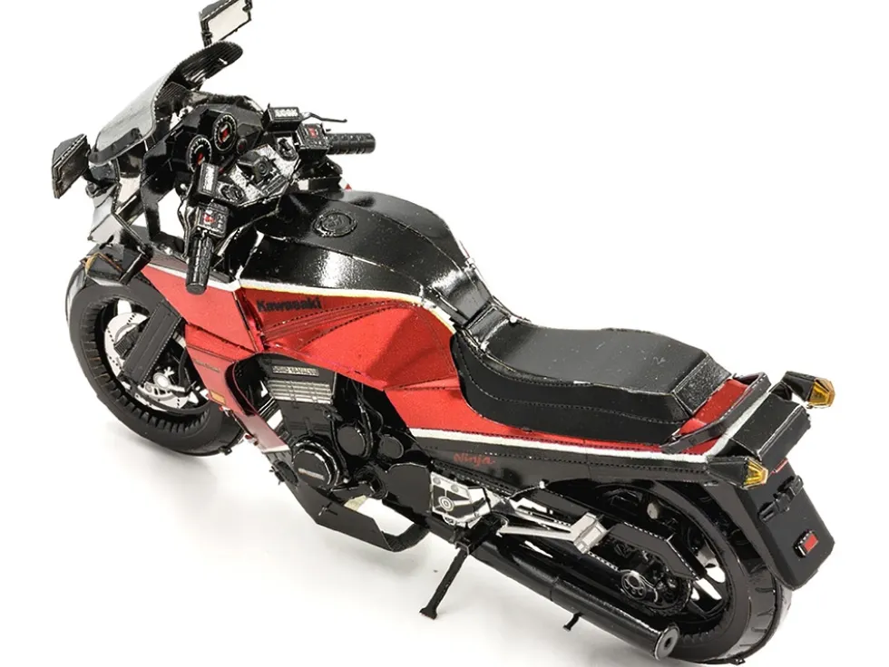 Model Kit Kawasaki GPz900R Motorcycle Red and Black (Challenging Difficulty) Steel Model by Metal Earth