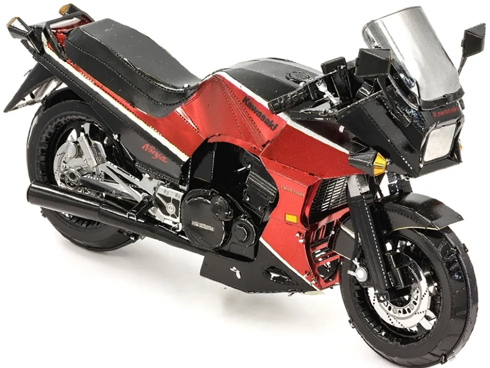 Model Kit Kawasaki GPz900R Motorcycle Red and Black (Challenging Difficulty) Steel Model by Metal Earth