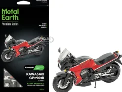 Model Kit Kawasaki GPz900R Motorcycle Red and Black (Challenging Difficulty) Steel Model by Metal Earth