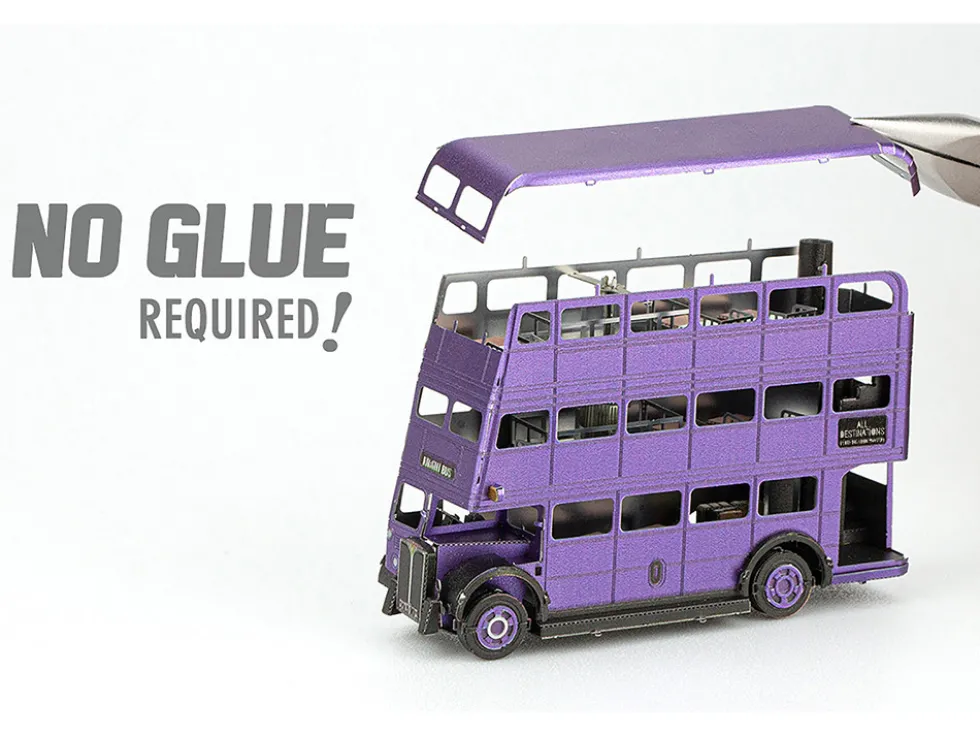 Model Kit Knight Bus Purple "Harry Potter and the Prisoner of Azkaban" (2004) Movie (Moderate Difficulty) Steel Model by Metal Earth