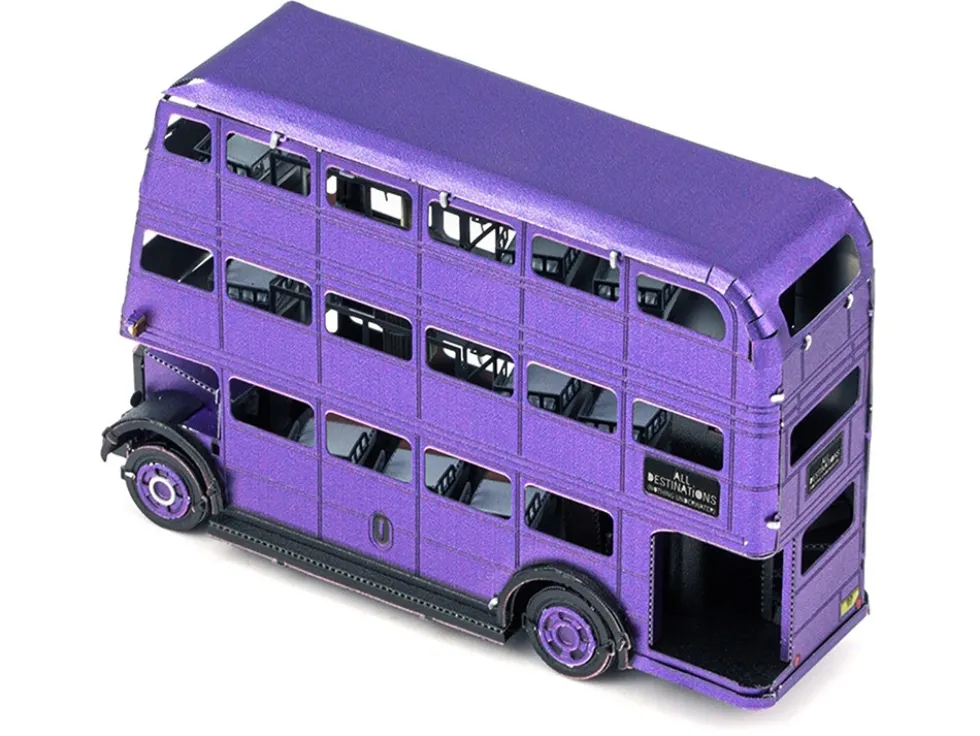 Model Kit Knight Bus Purple "Harry Potter and the Prisoner of Azkaban" (2004) Movie (Moderate Difficulty) Steel Model by Metal Earth