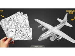 Model Kit Lockheed C-130 Hercules Transport Aircraft "United States Air Force" (Moderate Difficulty) Steel Model by Metal Earth