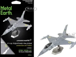 Model Kit Lockheed Martin F-16 Fighting Falcon Aircraft "Ukrainian Air Force" (Moderate Difficulty) Steel Model by Metal Earth