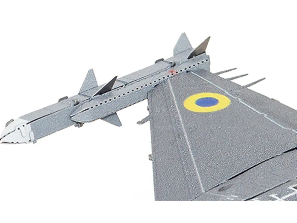 Model Kit Lockheed Martin F-16 Fighting Falcon Aircraft "Ukrainian Air Force" (Moderate Difficulty) Steel Model by Metal Earth