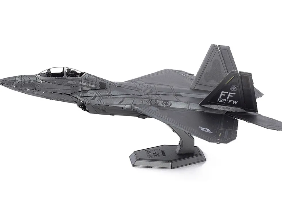 Model Kit Lockheed Martin F-22 Raptor Stealth Aircraft "United States Air Force" (Moderate Difficulty) Steel Model by Metal Earth