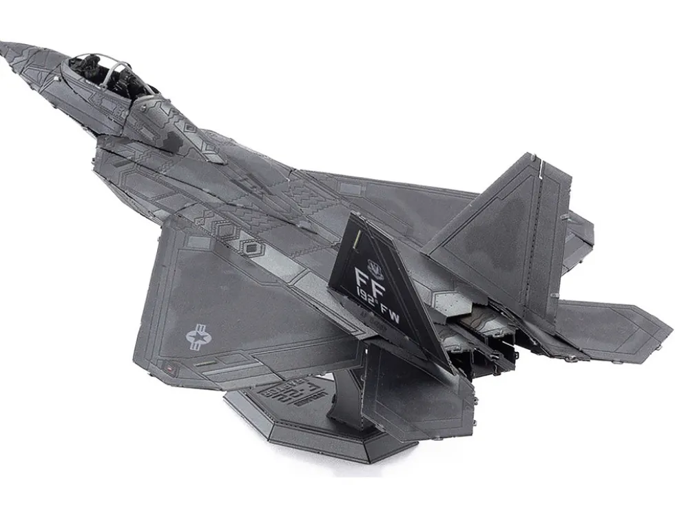 Model Kit Lockheed Martin F-22 Raptor Stealth Aircraft "United States Air Force" (Moderate Difficulty) Steel Model by Metal Earth