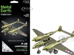 Model Kit Lockheed Martin P-38 Lightning Fighter Aircraft "#162" United States Army Air Forces (Challenging Difficulty) Model by Metal Earth