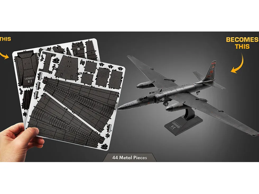Model Kit Lockheed Martin U-2 Dragon Lady Aircraft "United States Air Force" (Moderate Difficulty) Steel Model by Metal Earth