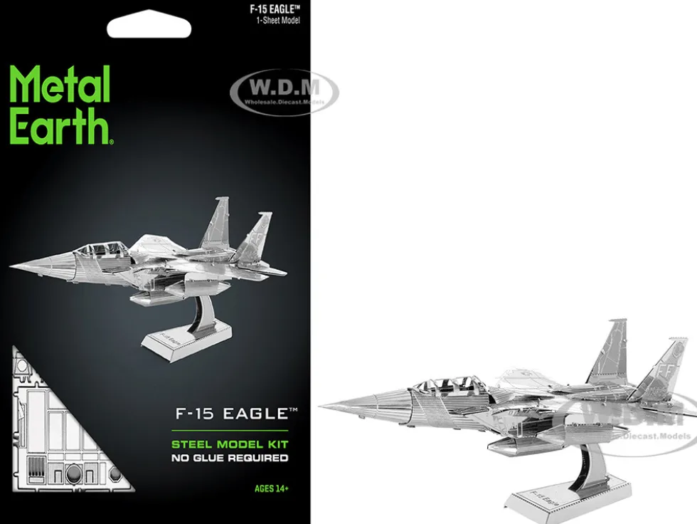 Model Kit McDonnell Douglas F-15 Eagle Fighter Aircraft (Moderate Difficulty) Steel Model by Metal Earth