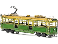 Model Kit Melbourne W-class Tram Green and Gold (Moderate Difficulty) Steel Model by Metal Earth