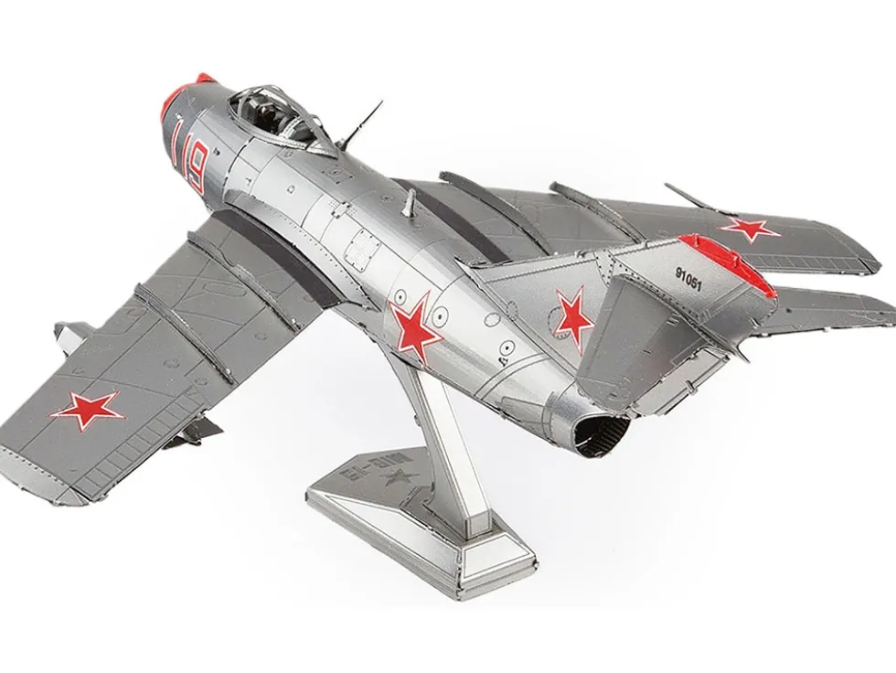 Model Kit Mikoyan-Gurevich MiG-15 Fighter Aircraft "Korean War" Soviet Air Force (Moderate Difficulty) Steel Model by Metal Earth