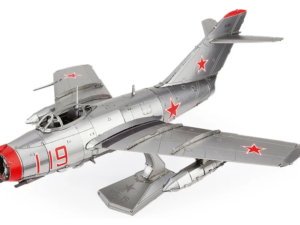 Model Kit Mikoyan-Gurevich MiG-15 Fighter Aircraft "Korean War" Soviet Air Force (Moderate Difficulty) Steel Model by Metal Earth
