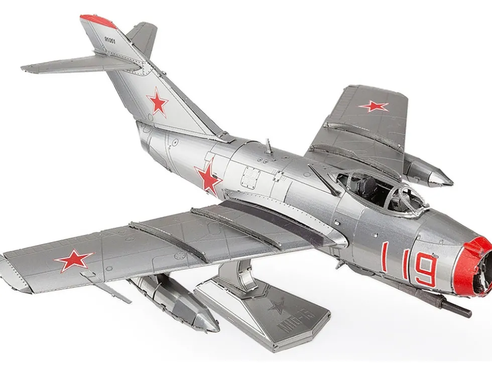 Model Kit Mikoyan-Gurevich MiG-15 Fighter Aircraft "Korean War" Soviet Air Force (Moderate Difficulty) Steel Model by Metal Earth