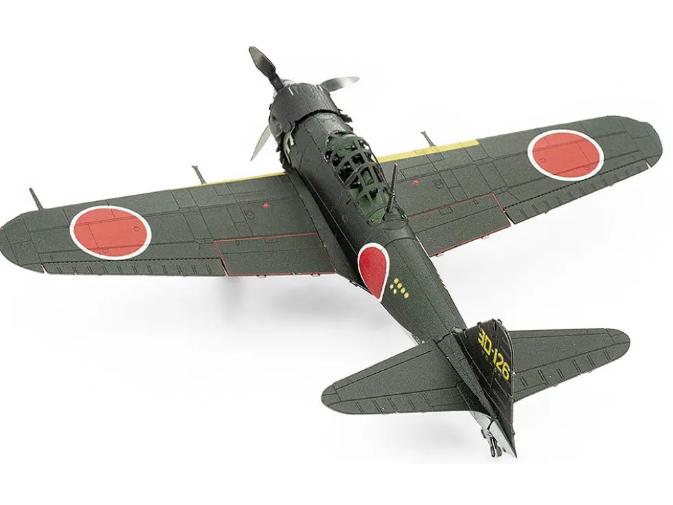 Model Kit Mitsubishi A6M Zero Fighter Aircraft "World War II" Imperial Japanese Navy (Moderate Difficulty) Steel Model by Metal Earth