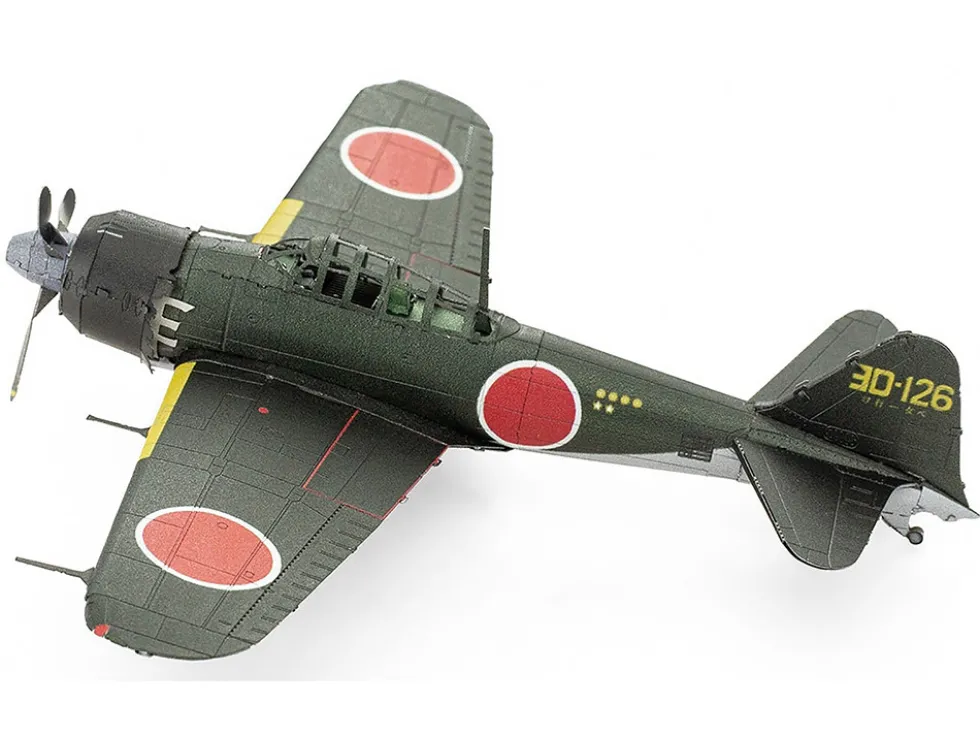 Model Kit Mitsubishi A6M Zero Fighter Aircraft "World War II" Imperial Japanese Navy (Moderate Difficulty) Steel Model by Metal Earth