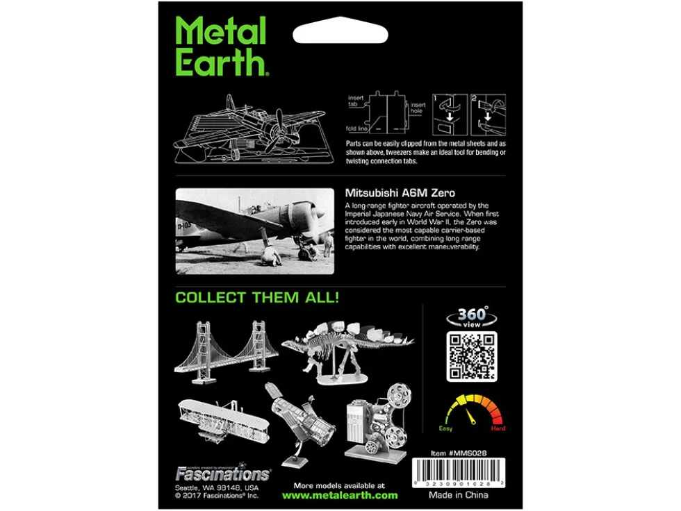 Model Kit Mitsubishi Zero Fighter Aircraft "Imperial Japanese Navy Air Service" (Moderate Difficulty) Steel Model by Metal Earth