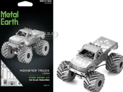 Model Kit Monster Truck with Flame Graphics (Moderate Difficulty) Steel Model by Metal Earth