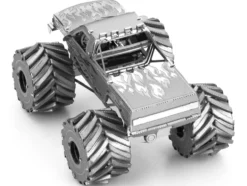 Model Kit Monster Truck with Flame Graphics (Moderate Difficulty) Steel Model by Metal Earth