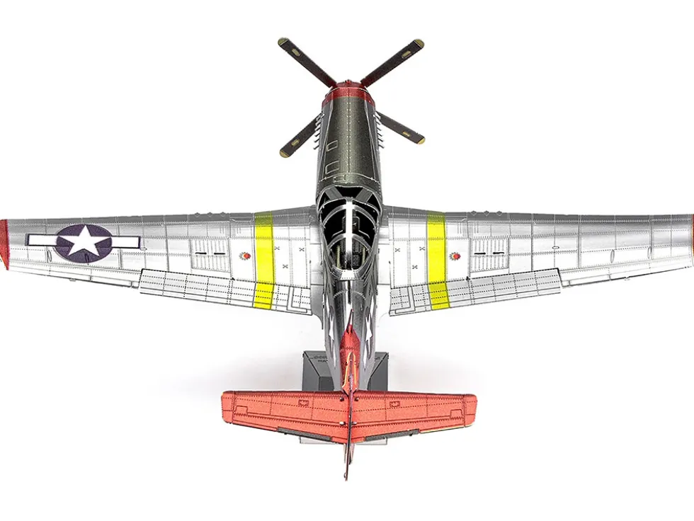 Model Kit North American P-51D Mustang Fighter Aircraft "Tuskegee Airmen, Duchess Arlene, 100th Fighter Squadron" United States Army Air Forces (Challenging Difficulty) Steel Model by Metal Earth