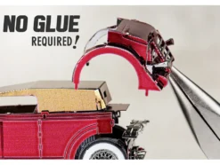 Model Kit 1934 Packard Twelve Convertible Red with Tan Soft Top (Moderate Difficulty) Steel Model by Metal Earth