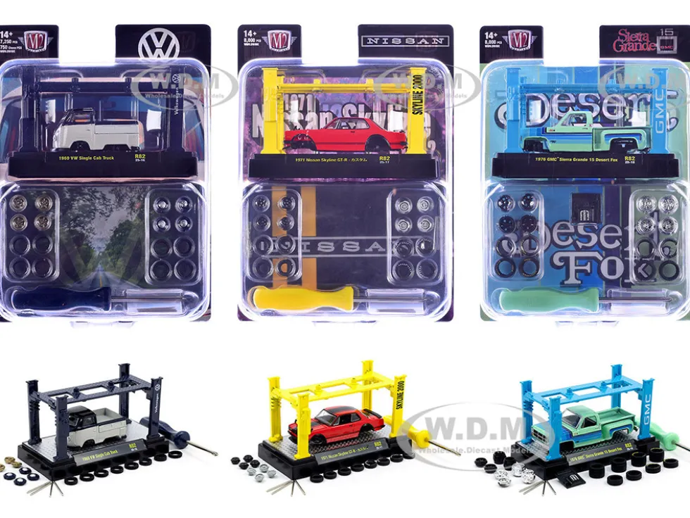 Model Kit 3 piece Car Set Release 82 Limited Edition to 8000 pieces Worldwide 1/64 Diecast Model Cars by M2 Machines