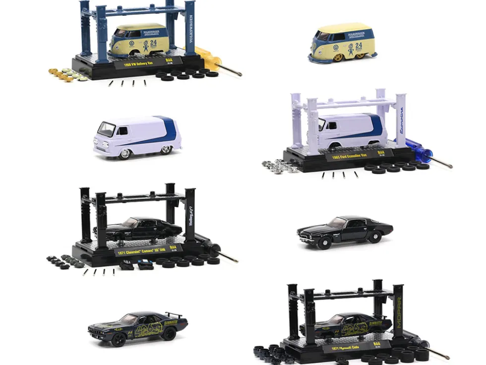 Model Kit 4 piece Car Set Release 44 Limited Edition 9400 pieces Worldwide 1/64 Diecast Model Cars M2 Machines 37000-44