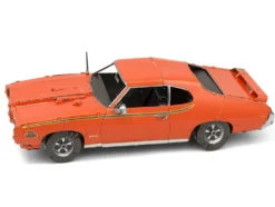 Model Kit 1969 Pontiac GTO Judge Orange with Black Stripes (Moderate Difficulty) Steel Model by Metal Earth