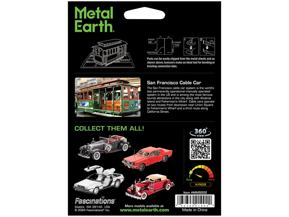 Model Kit San Francisco Cable Car "Powel & Mason St" (Easy Difficulty) Steel Model by Metal Earth