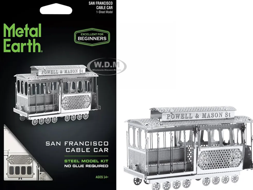 Model Kit San Francisco Cable Car "Powel & Mason St" (Easy Difficulty) Steel Model by Metal Earth