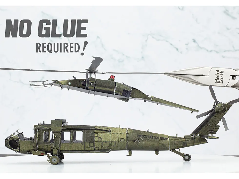 Model Kit Sikorsky Black Hawk Helicopter "United States Army" (Moderate Difficulty) Steel Model by Metal Earth