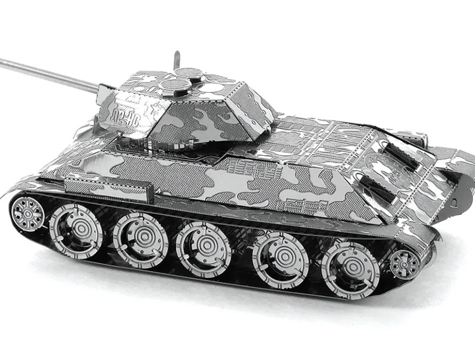 Model Kit Soviet T-34 Tank (Moderate Difficulty) Steel Model by Metal Earth
