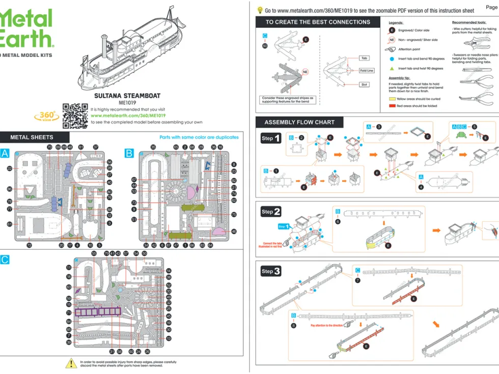 Model Kit Sultana Steamboat (Moderate Difficulty) Steel Model by Metal Earth