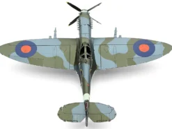 Model Kit Supermarine Spitfire Fighter Aircraft "British Royal Air Force" (Moderate Difficulty) Steel Model by Metal Earth