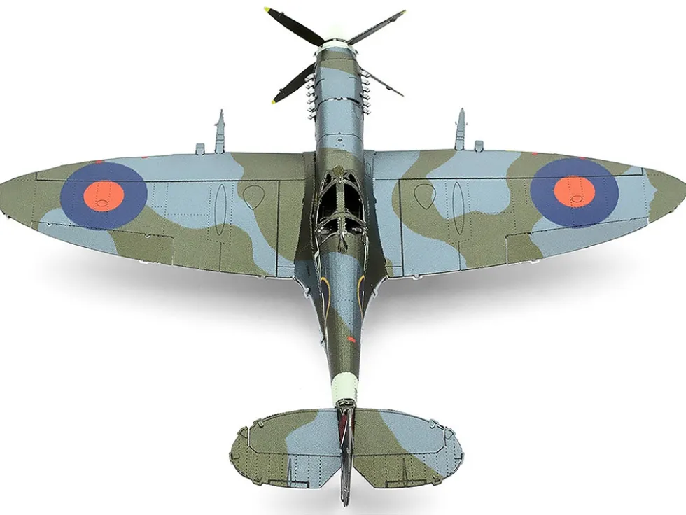 Model Kit Supermarine Spitfire Fighter Aircraft "British Royal Air Force" (Moderate Difficulty) Steel Model by Metal Earth