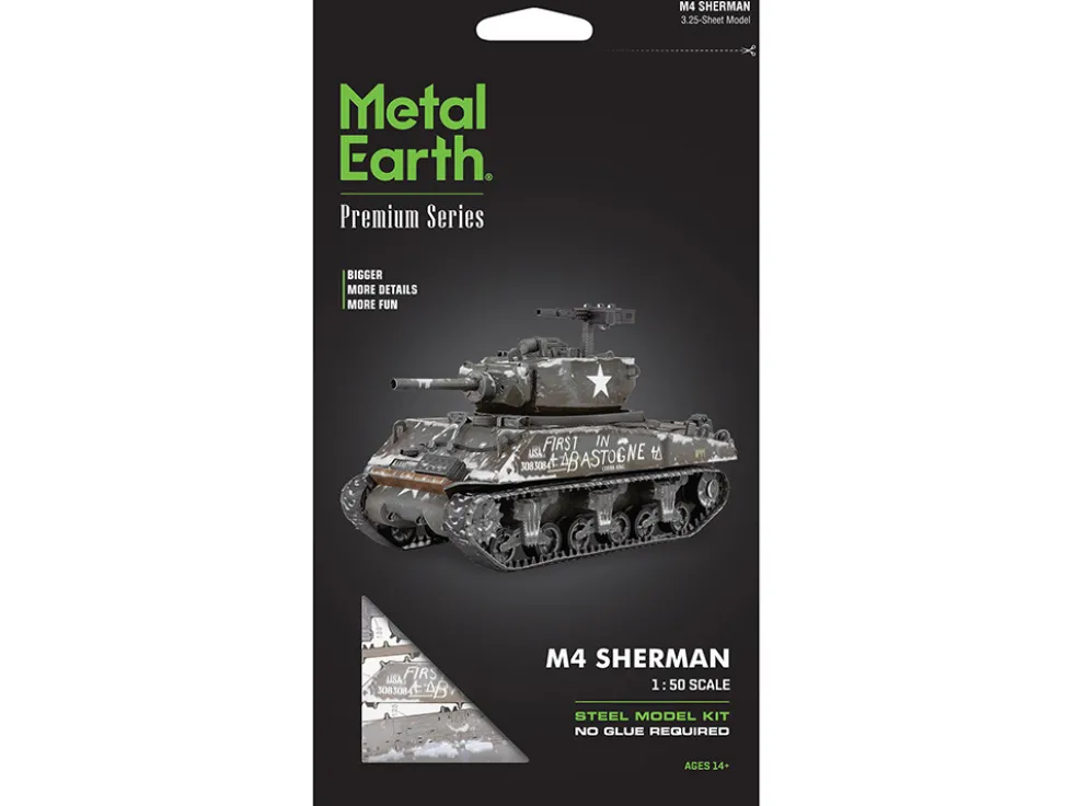 Model Kit United States M4 Sherman Tank (Moderate Difficulty) Steel Model by Metal Earth