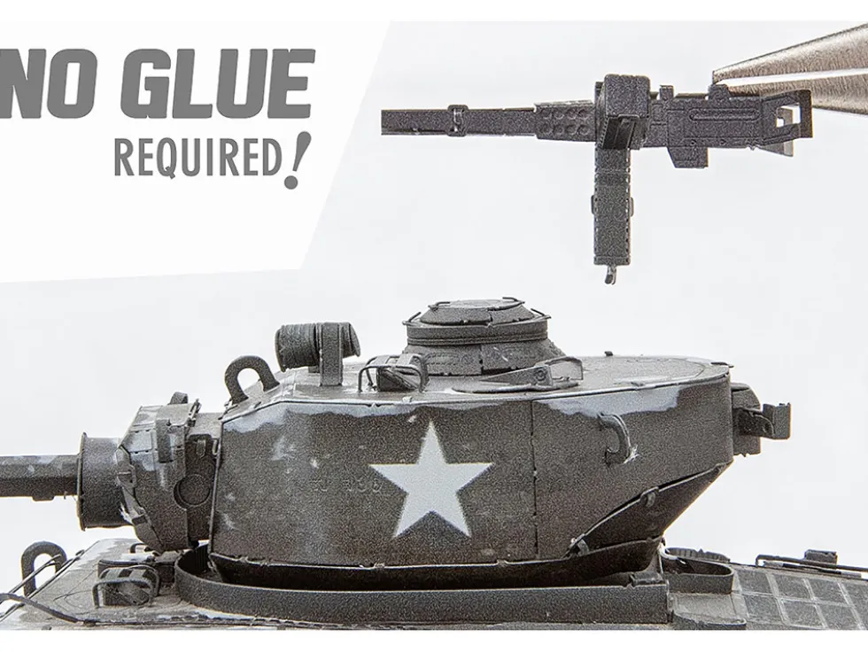 Model Kit United States M4 Sherman Tank (Moderate Difficulty) Steel Model by Metal Earth