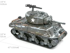 Model Kit United States M4 Sherman Tank (Moderate Difficulty) Steel Model by Metal Earth
