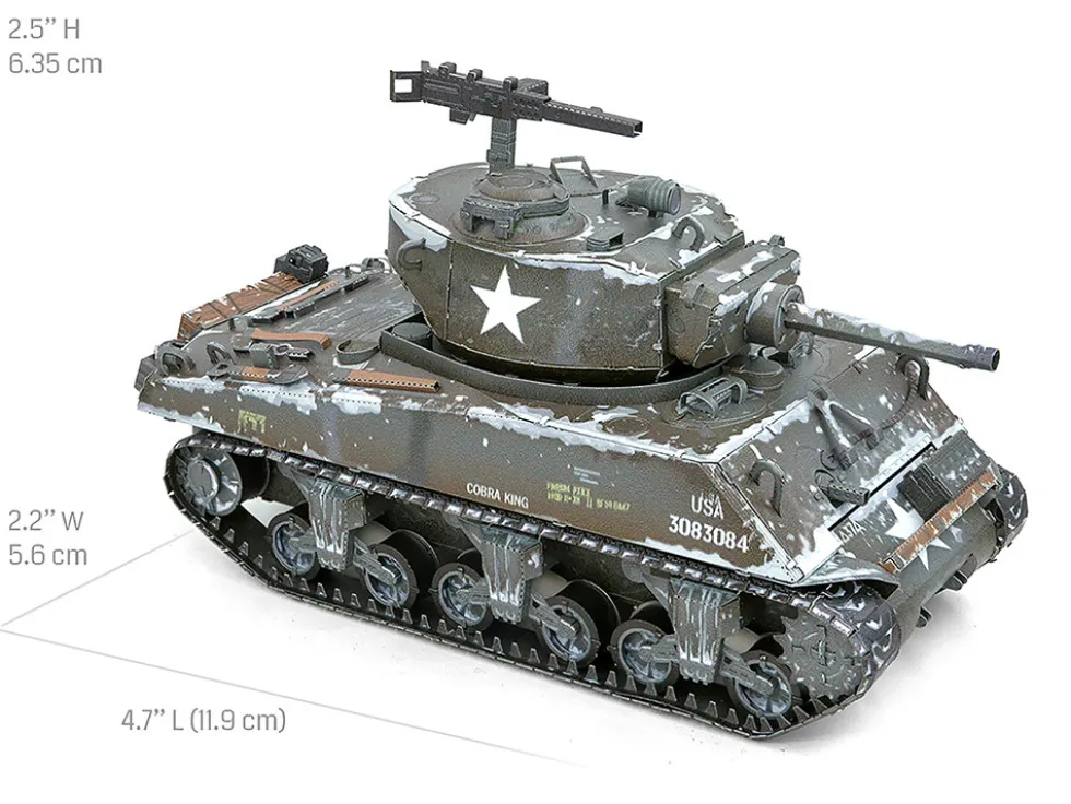 Model Kit United States M4 Sherman Tank (Moderate Difficulty) Steel Model by Metal Earth