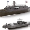 Model Kit USS Monitor and USS Merrimack Ironclad Warships "Battle of the Ironclads" (Challenging Difficulty) Steel Model by Metal Earth