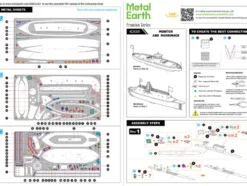 Model Kit USS Monitor and USS Merrimack Ironclad Warships "Battle of the Ironclads" (Challenging Difficulty) Steel Model by Metal Earth