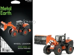 Model Kit Wheel Loader Orange and Black (Challenging Difficulty) Steel Model by Metal Earth