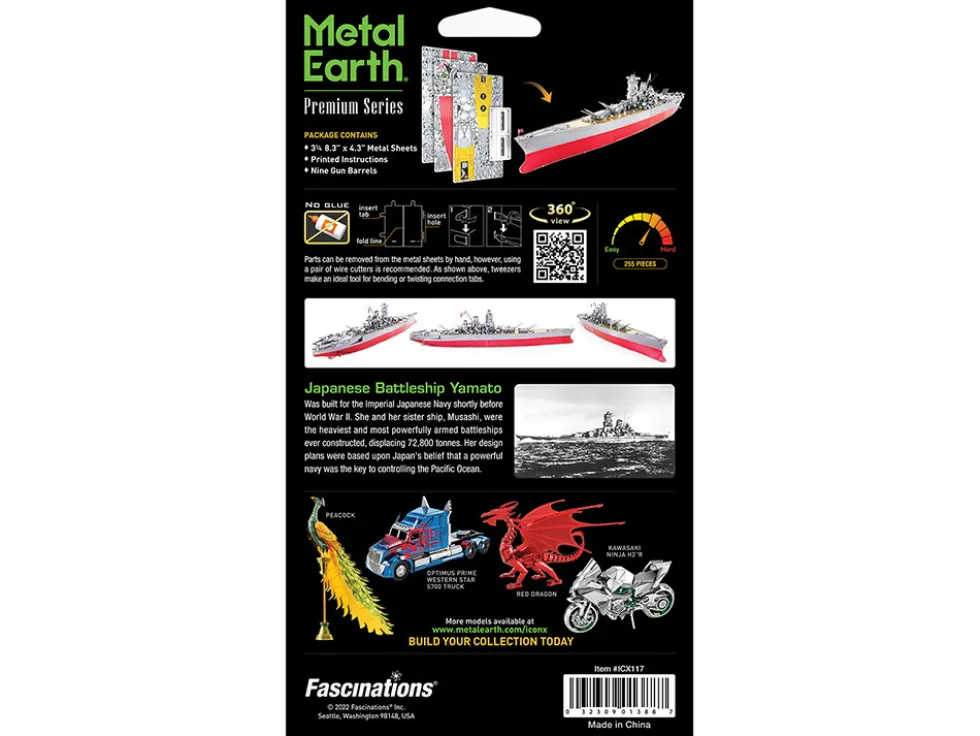 Model Kit Yamato Battleship "Imperial Japanese Navy" (Challenging Difficulty) Steel Model by Metal Earth