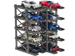 Modular Diecast 3D Parking Rack Display Stand Set of 10 Racks for 1/64 Scale Model Cars by Pitbox