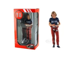 1977 Monaco GP James Hunt Standing Signing Autographs Figurine for 1/18 Le Mans Miniatures FLM180224