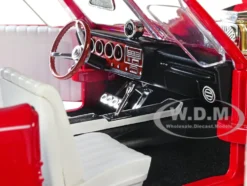 Monkeemobile Red with White Top and Interior The Monkees with Four Monkees Figure Cutouts Silver Screen Machines Series 1/18 Diecast Model Car Auto World AWSS144