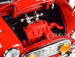 1961 1967 Morris Mini Cooper Red White Top Timeless Legends 1/18 Diecast Model Car Motormax 73113