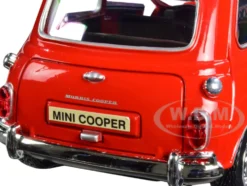 1961 1967 Morris Mini Cooper Red White Top Timeless Legends 1/18 Diecast Model Car Motormax 73113