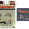 Motomania 7 4 piece Diecast Figure Set 2 Figures 2 Motorcycles Limited Edition to 4800 pieces Worldwide for 1/64 Scale Models American Diorama AD-76520MJ