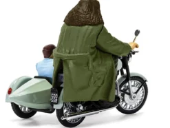Motorcycle and Sidecar Light Green with Harry and Hagrid Figures Harry Potter and the Deathly Hallows Part 1 2010 Movie Diecast Motorcycle Model by Corgi CC99727