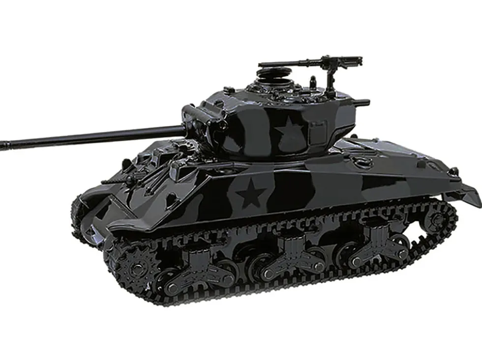 M4 Sherman 76 Long Barrell Tank Black Camouflage "Black Bandit" Series 30 1/64 Diecast Model Car by Greenlight